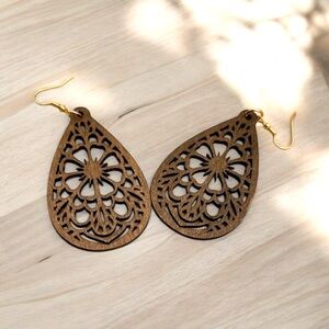 **Bundle Sale 3 for $18! Details in listing. Bohemian Wood Mandala‎ Earrings